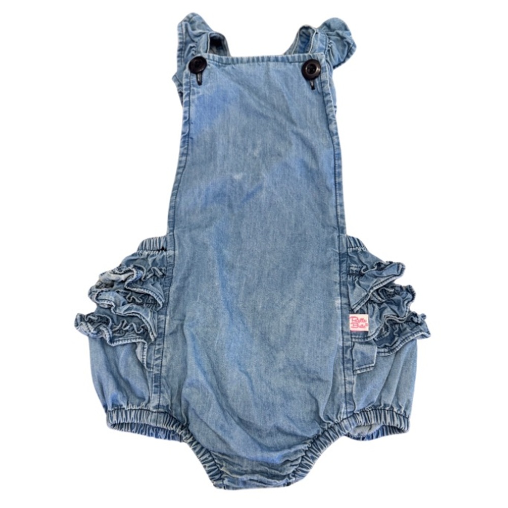 Ruffle Butts Woven Flutter Overall Romper
